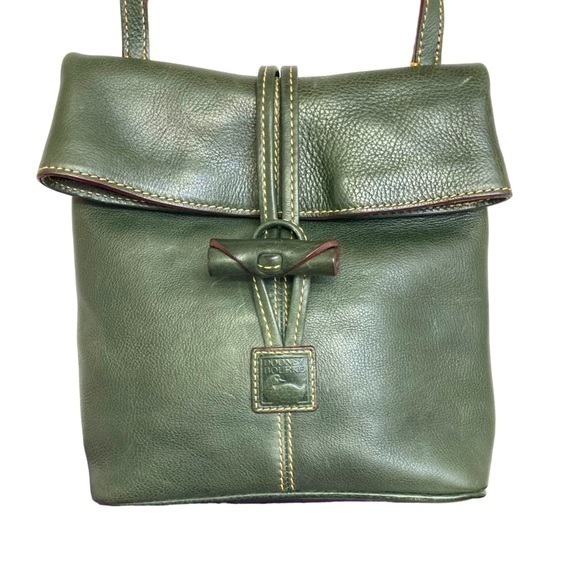 Dooney & Bourke green toggle leather messenger bag or shoulder bag